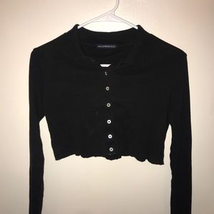Brandy Melville Black Button Down Top